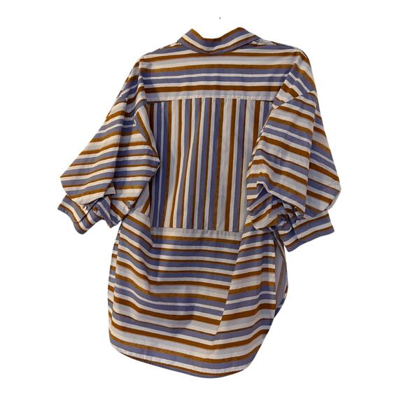 Silvia Tcherassi Manrola Striped 3/4-Sleeve Shirt - Picture 2 of 7